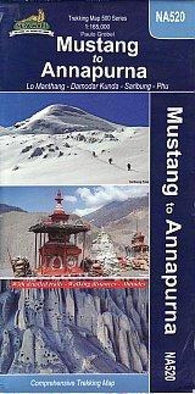 Buy map Mustang to Annapurna, Nepal Trekking Map NA520