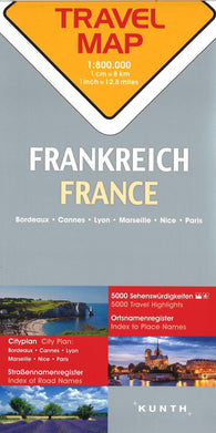 Buy map France : travel map, 1:800.000 : Bordeaux, Cannes, Lyon, Marseille, Nice, Paris