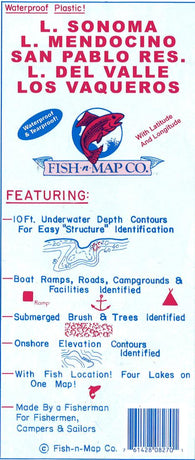Buy map Lake Sonoma, Mendocino, San Pablo, Del Valle Fishing Map