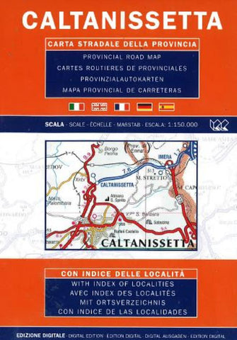 Buy map Caltanissetta Province, Italy by Litografia Artistica Cartografica