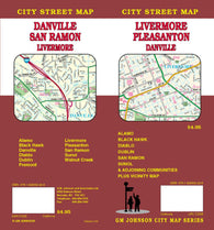 Buy map Livermore : Pleasanton : Danville : city street map = Danville : San Ramon : Livermore : city street map