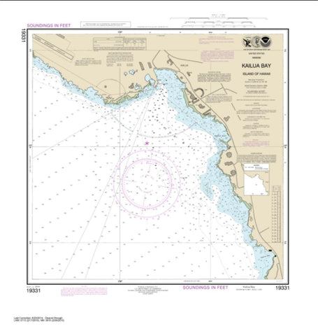 Buy map Kailua Bay Island Of Hawai‘i (19331-8) by NOAA