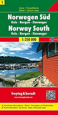 Buy map Norway, Southern: Oslo, Bergen, and Stavanger by Freytag-Berndt und Artaria