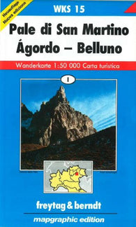 Buy map Pala di San Martino, Agordo, Belluno, Hiking Map WKS 15 by Freytag-Berndt und Artaria