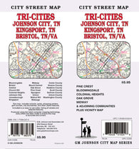 Buy map Tri-Cities Tennessee and Virginia-Johnson City, Kingsport and Bristol by GM Johnson