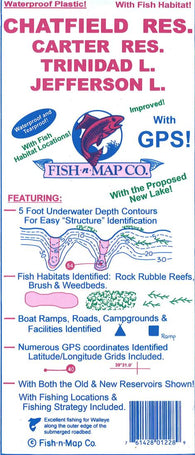 Buy map Chatfield, Carter Reservoir, Jefferson, South Platte River Fishing Map