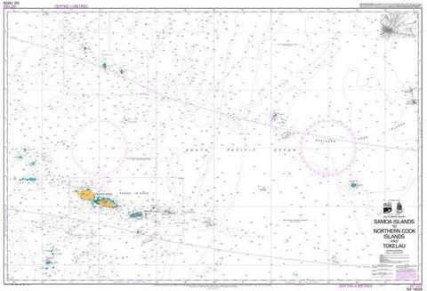 Buy map SAMOA ISLANDS TO NORTHERN COOK ISLANDS AND TOKELAU (14629) by Land Information New Zealand (LINZ)