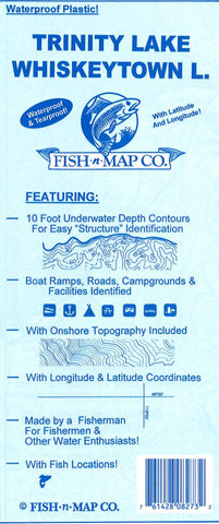 Buy map Trinity & Whiskeytown Lakes Fishing Map
