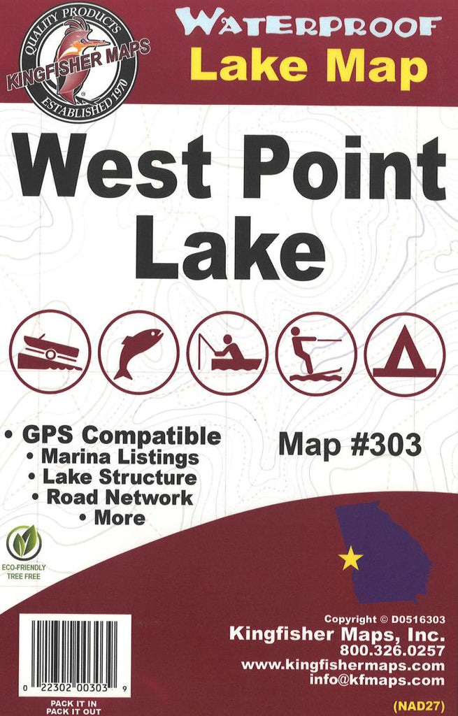 Buy map: West Point Lake Fishing Map – YellowMaps Map Store