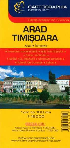 Buy map Arad Timisoara, Romania by Cartographia