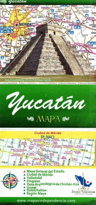 Buy map Yucatan, Mexico, State and Major Cities Map by Ediciones Independencia