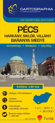 Buy map Pecs, Hungary by Cartographia
