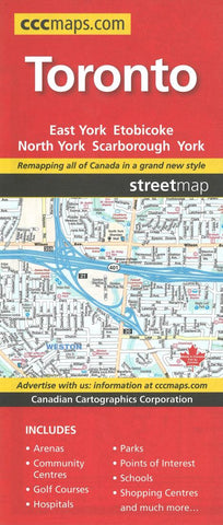 Buy map Toronto, Ontario Street Map by Canadian Cartographics Corporation