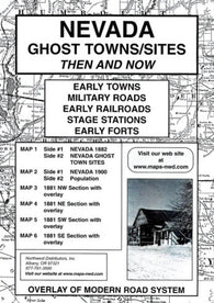 Buy map Nevada, Ghost Towns, 6-Map Set, Then and Now by Northwest Distributors