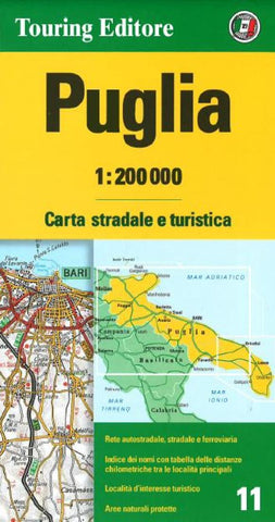 Buy map Puglia / Apulia, Italy by Touring Club Italiano