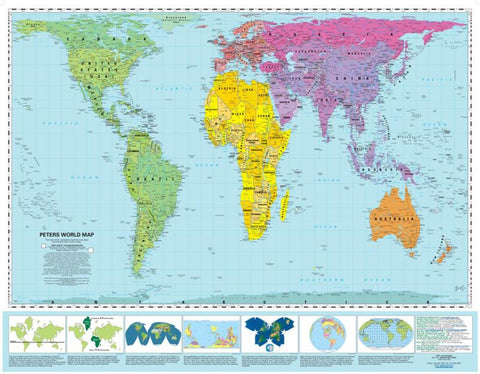 Buy map World, Peters Projection, laminated by ODT, Inc.
