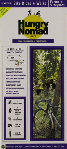 Buy map Massachusetts and Rhode Island, South Coast, Farm and Vineyards by Rubel BikeMaps