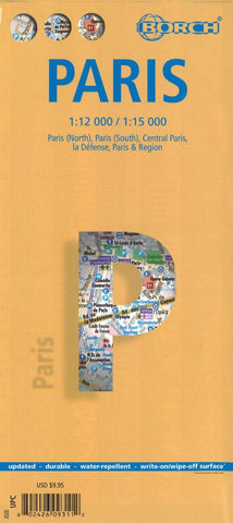 Buy map Paris, France by Borch GmbH.