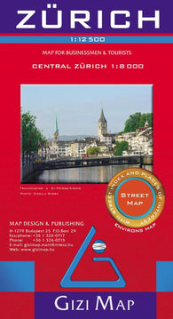 Buy map Zurich, Switzerland by GiziMap