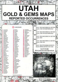 Buy map Utah, Gold and Gems, 5-Map Set, Then and Now by Northwest Distributors