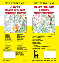 Buy map State College, Altoona, Huntingdon and Lewistown, Pennsylvania by GM Johnson