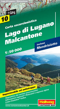 Buy map Lago Di Lugano and Malcantone Hiking Map by Hallwag