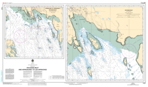 Buy map Approaches to/Approches a Koojesse Inlet by Canadian Hydrographic Service
