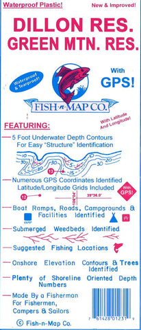 Buy map Dillon Reservoir, Green Mountain Fishing Map