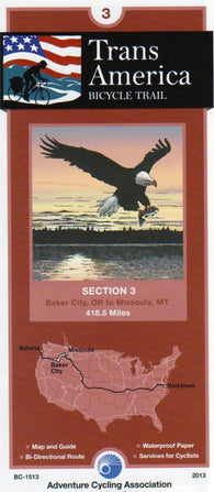 Buy map TRANSAMERICA BICYCLE TRAIL #3 : Baker City, Oregon - Missoula, Montana (419 mi.)