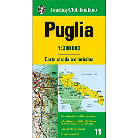 Buy map Puglia, Italy by Touring Club Italiano