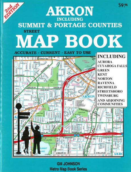 Buy map Akron, Ohio including Summit and Portage Counties by GM Johnson