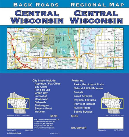 Buy map Wisconsin, Central, Regional/Back Roads by GM Johnson