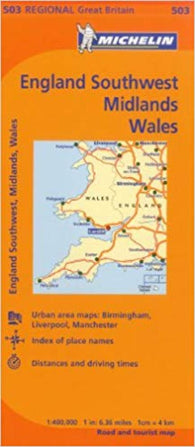Buy map Wales, West Country and the Midlands (503)