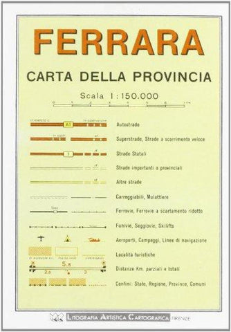 Buy map Ferrara Province, Italy by Litografia Artistica Cartografica