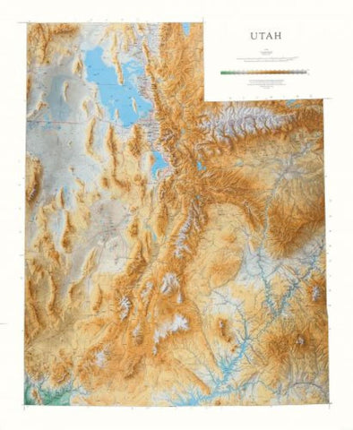 Buy map Utah, Physical, Laminated Wall Map by Raven Maps