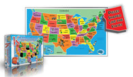 Buy map Kids Puzzle of the USA, 55 piece by Broader View