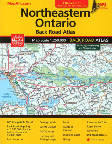 Buy map Northeastern Ontario Back Road Atlas & North Bay, Sudbury, Sault Ste. Marie Street Atlas by MapArt Publishing