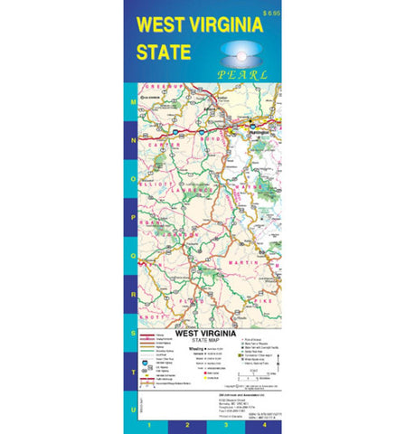 Buy map West Virginia, Pearl Map, laminated by GM Johnson