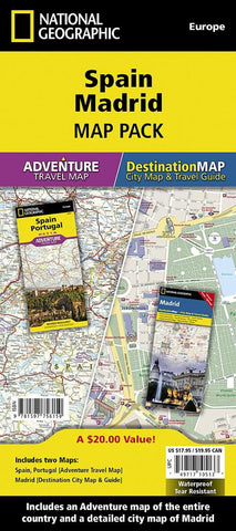 Buy map Spain & Madrid Map Pack Bundle by National Geographic Maps