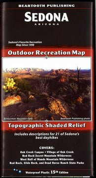 Buy map Sedona, Arizona Outdoor Recreation Map with Topographic Shaded Relief
