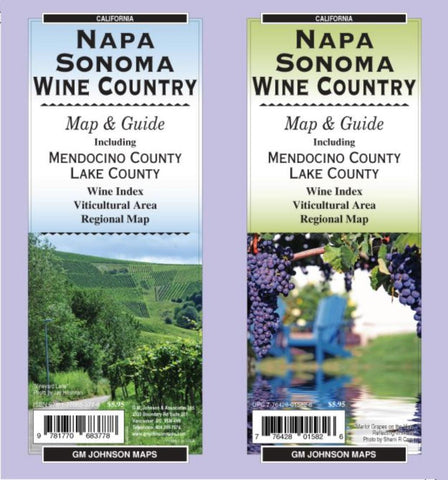 Buy map Napa and Sonoma, California, Wine Country by GM Johnson