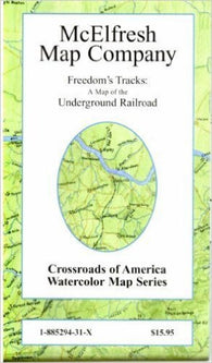 Buy map Freedoms Tracks, Map of the Underground Railroad by McElfresh Map Co.