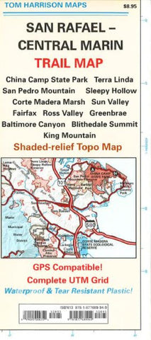 Buy map Marin, Central and San Rafael, California Trail Map by Tom Harrison Maps